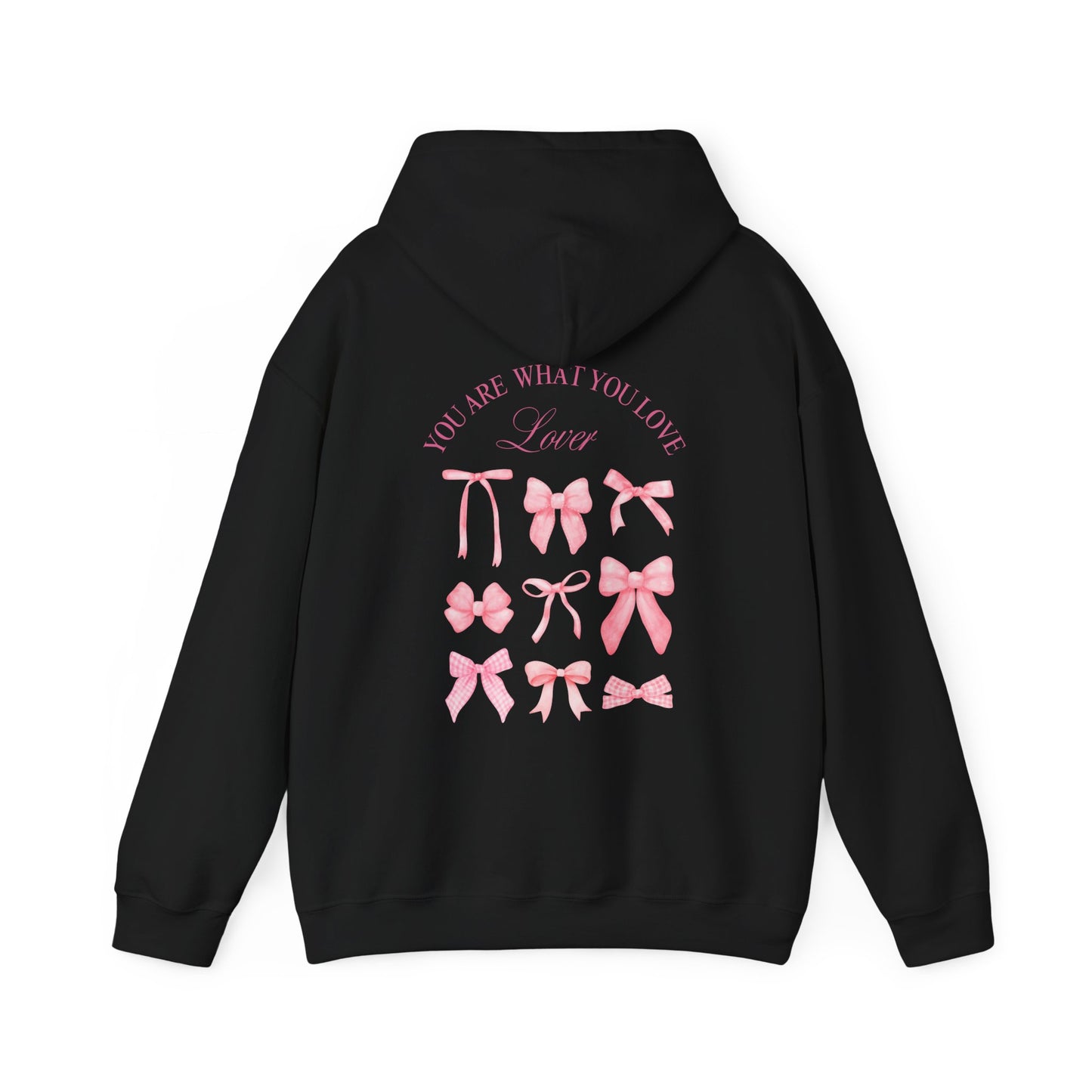 you are what you love bow backprint hoodie