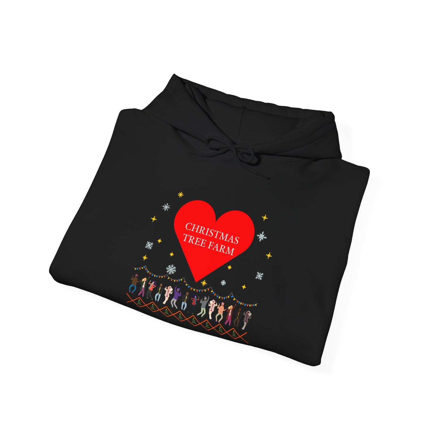 christmas tree farm heart hoodie