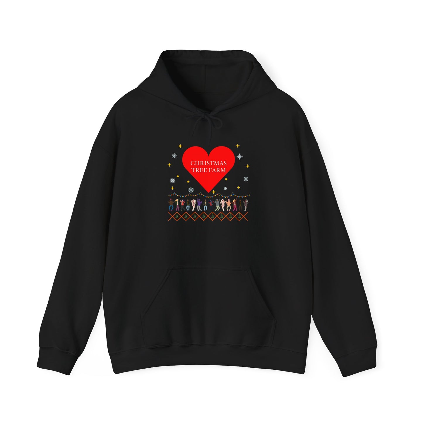 christmas tree farm heart hoodie