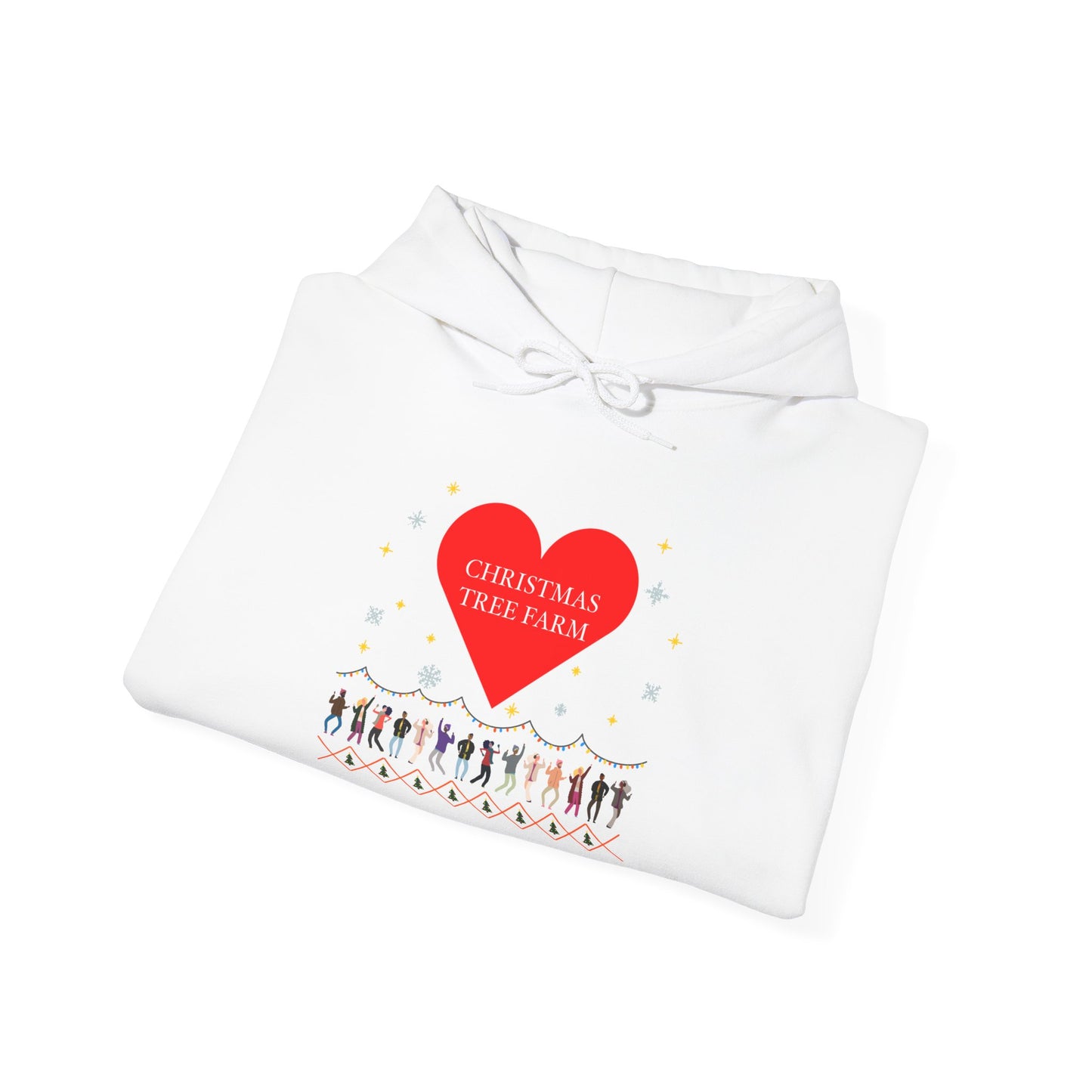 christmas tree farm heart hoodie