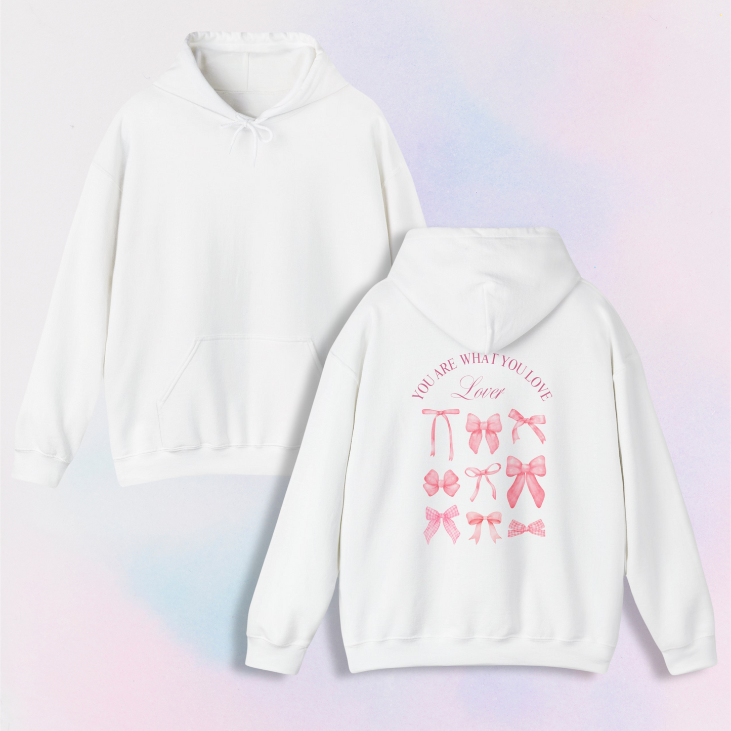 you are what you love bow backprint hoodie