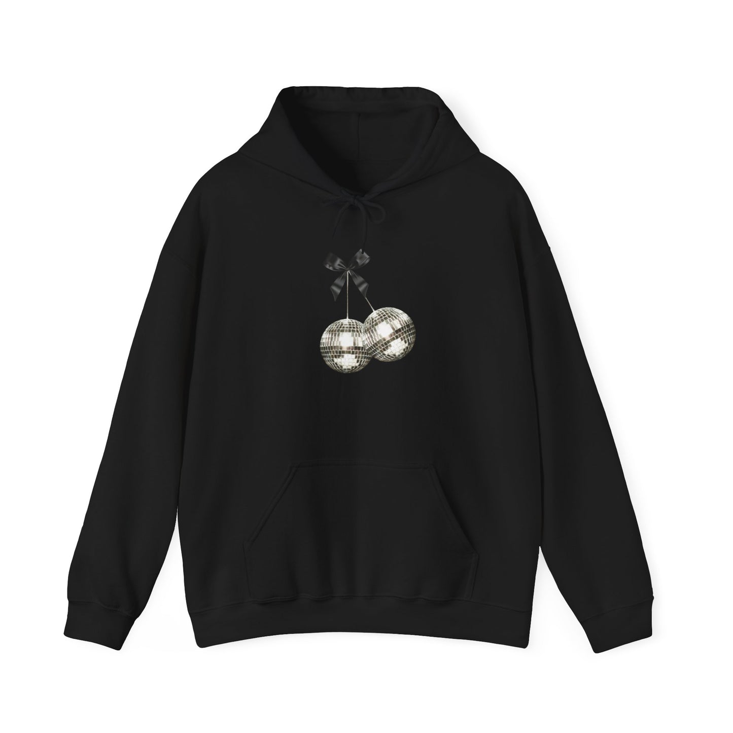 cherry ribbon mirrorball hoodie