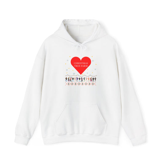 christmas tree farm heart hoodie