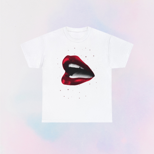 sparkle red lip classic shirt