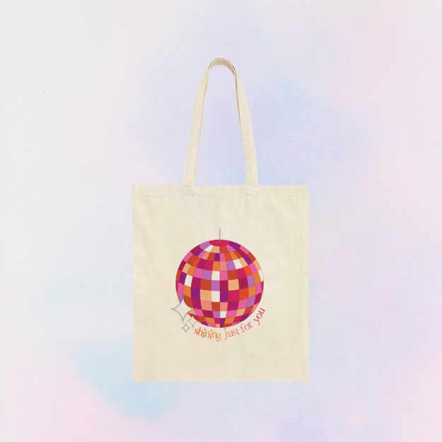 lesbian mirrorball totebag