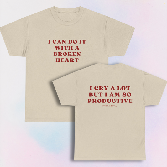 ICDIWABH / i cry a lot but i am so productive it's an art backprint shirt