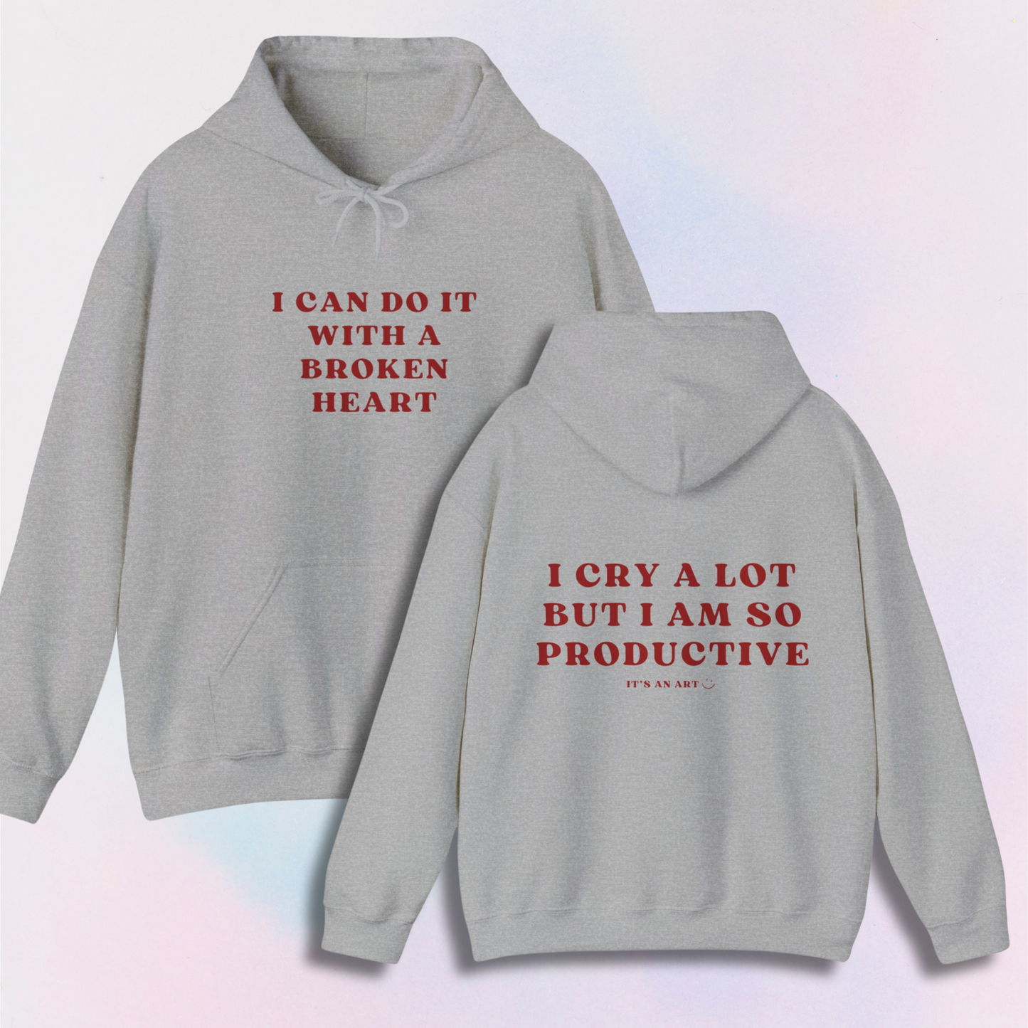 ICDIWABH / i cry a lot but i am so productive it's an art backprint hoodie