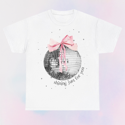 shining just for you ribbon mirrorball shirt